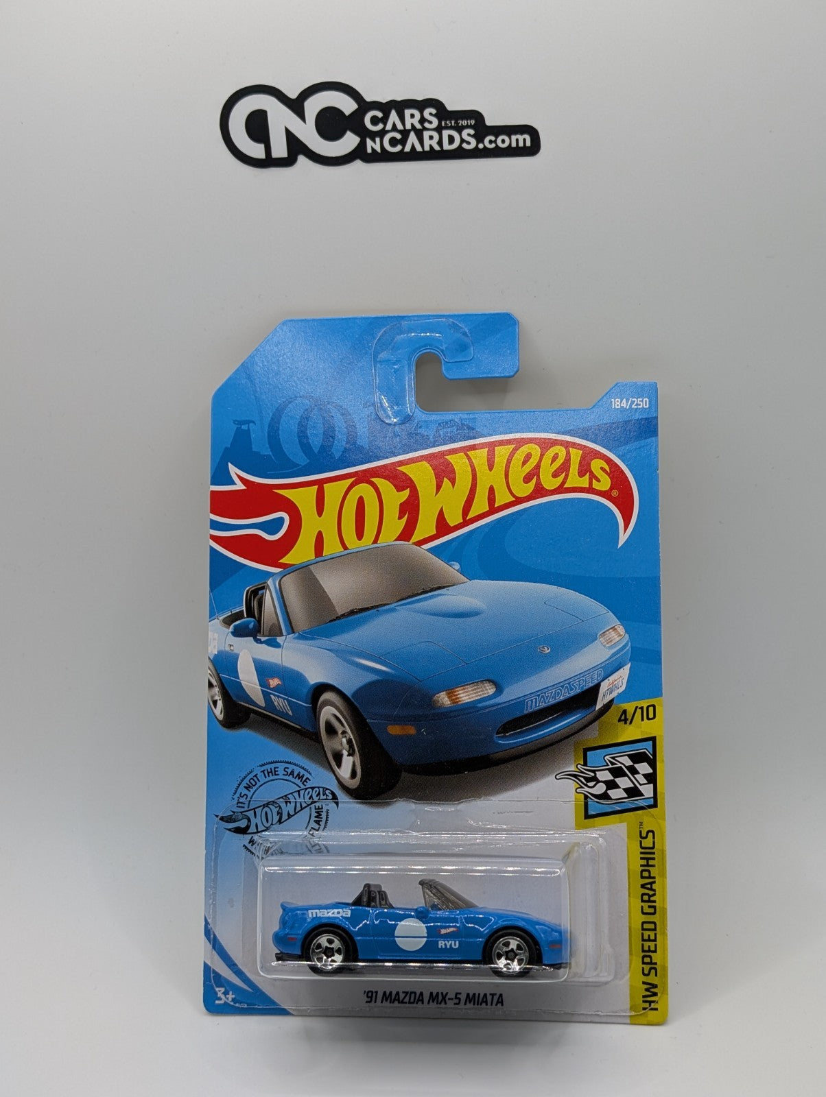 2019 Hot Wheels HW Speed Graphics 4/10 '91 Mazda MX-5 Miata Blue 184/250