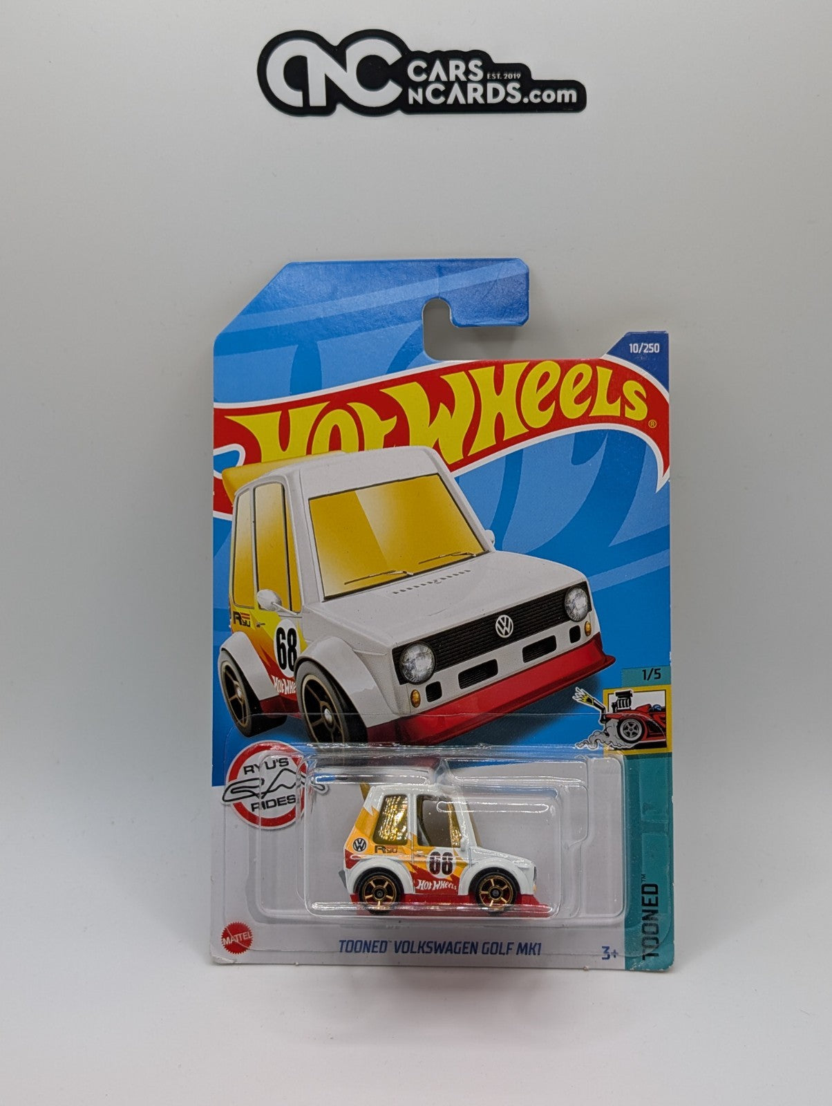 2022 Hot Wheels Tooned Tooned Volkswagen Golf MK1 White 10/250 (Soft Corners)