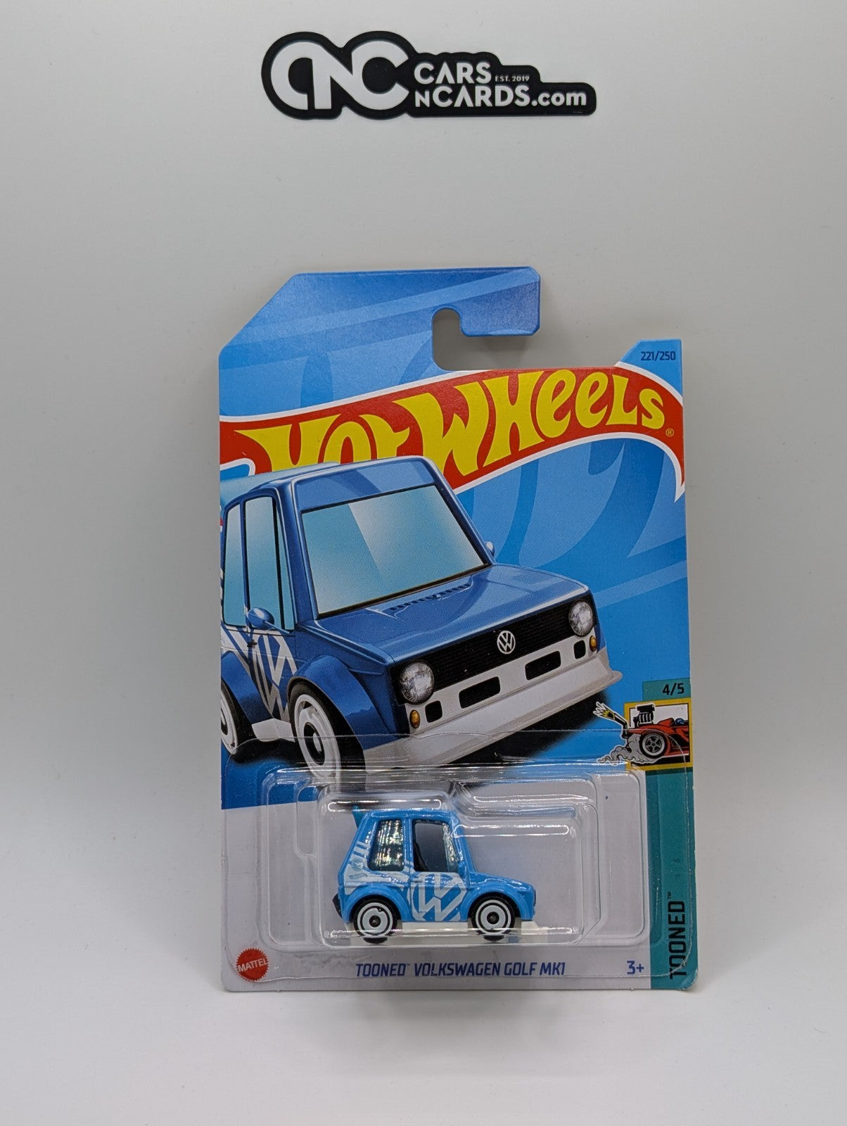 2023 Hot Wheels Tooned 4/5 Tooned Volkswagen Golf MK1 Blue 221/25 Treasure Hunt
