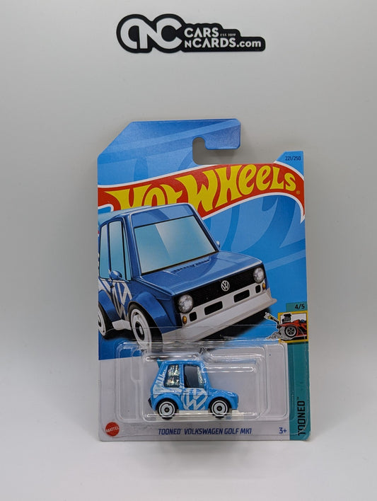 2023 Hot Wheels Tooned 4/5 Tooned Volkswagen Golf MK1 Blue 221/25 Treasure Hunt
