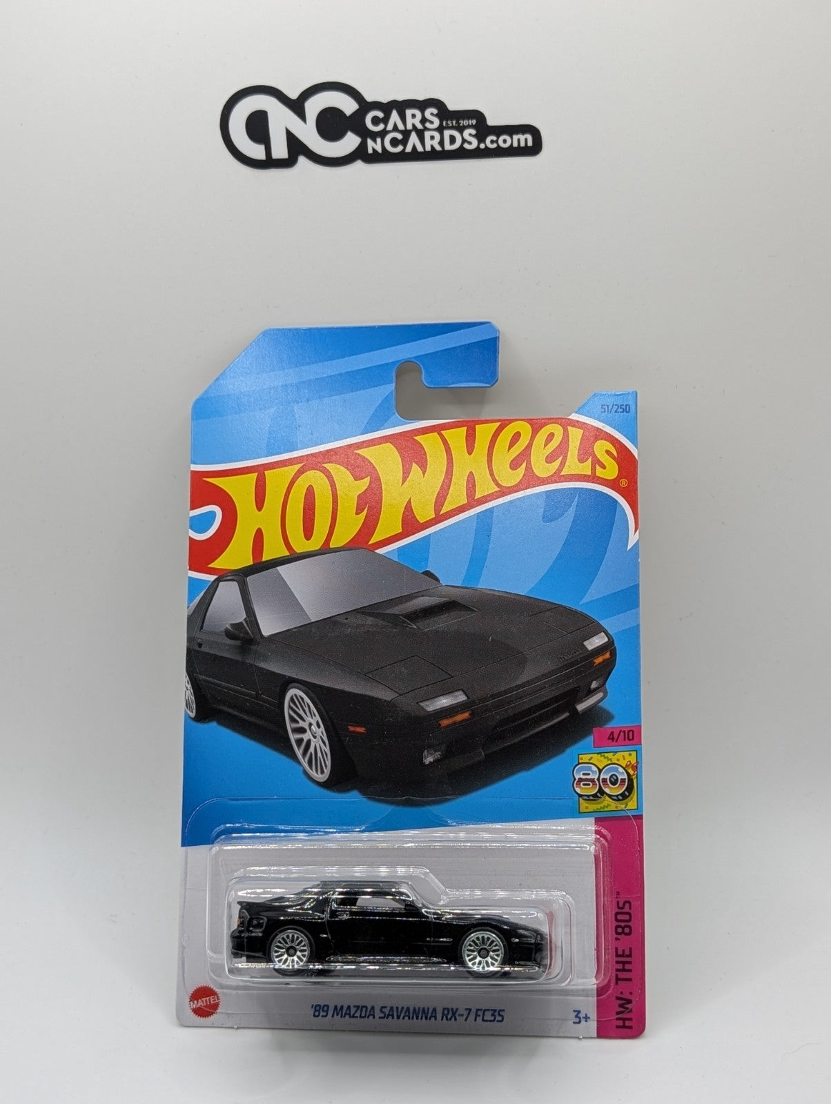 2023 Hot Wheels The 80's 4/10 '89 Mazda Savanna RX-7 FC3S Black 51/250