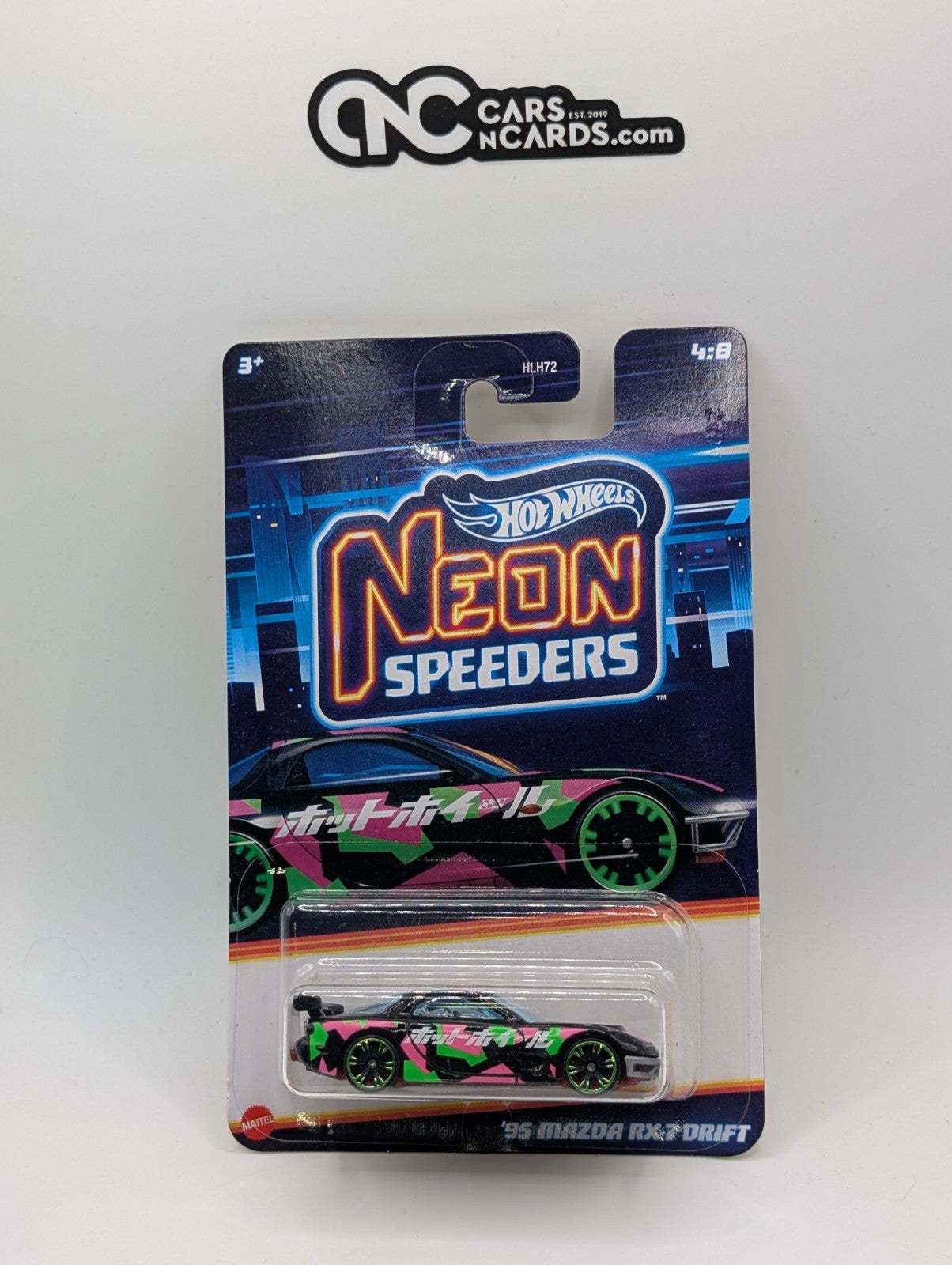 2024 Hot Wheels Neon Speeders 4/8 '95 Mazda RX-7 Drift Black HRW70