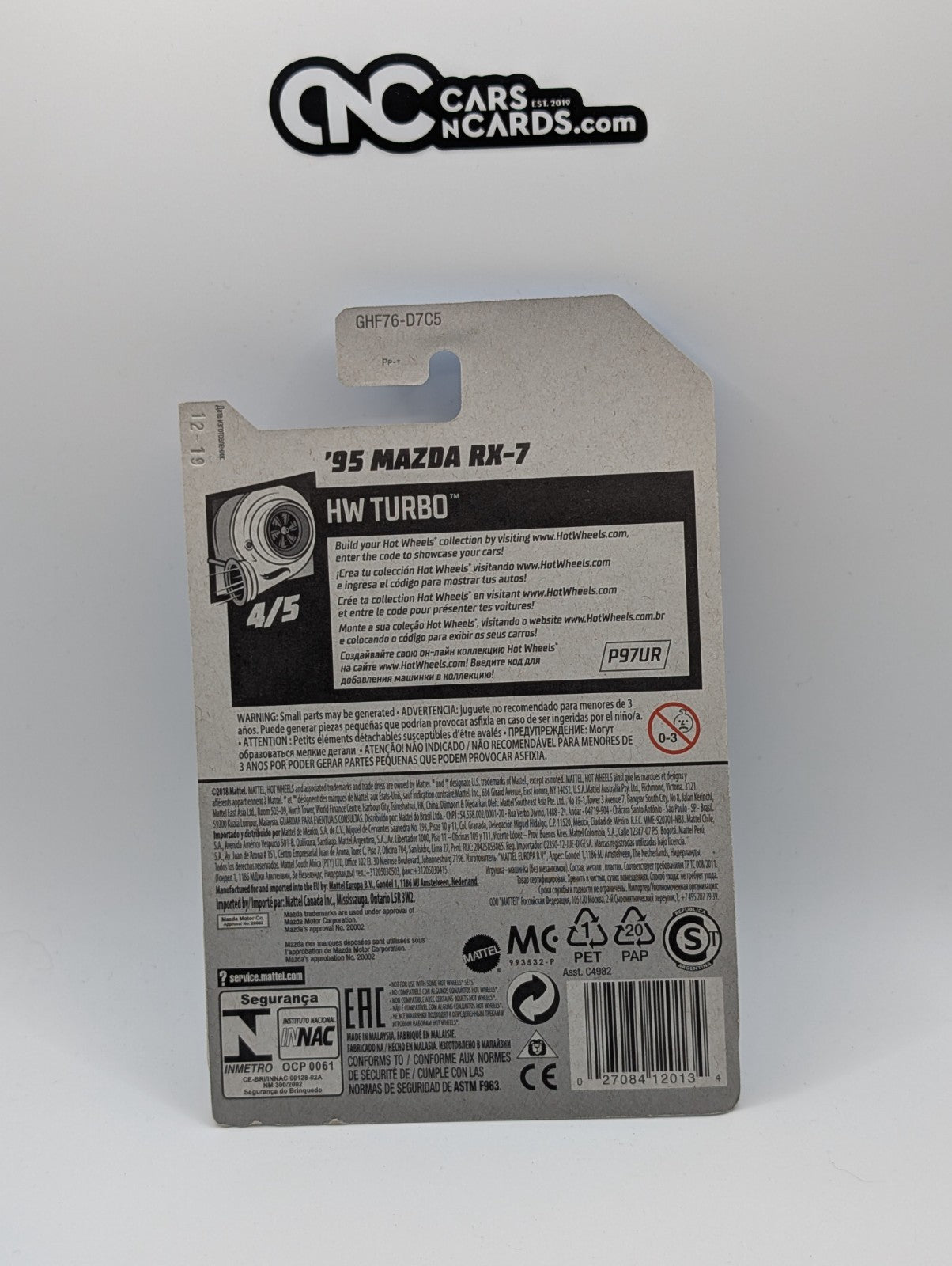 2020 Hot Wheels HW Turbo 4/5 '95 Mazda RX-7 Blue 43/250
