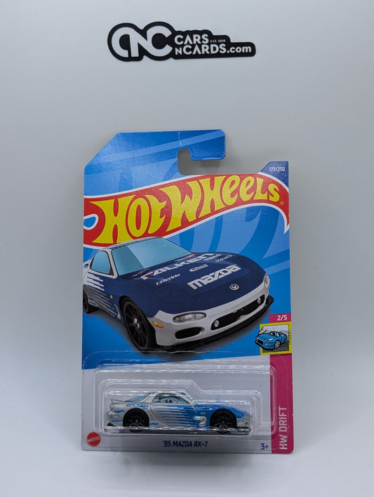 2022 Hot Wheels HW Drift 2/5 '95 Mazda RX-7 Falken Silver 177/250 (Hook Crease)