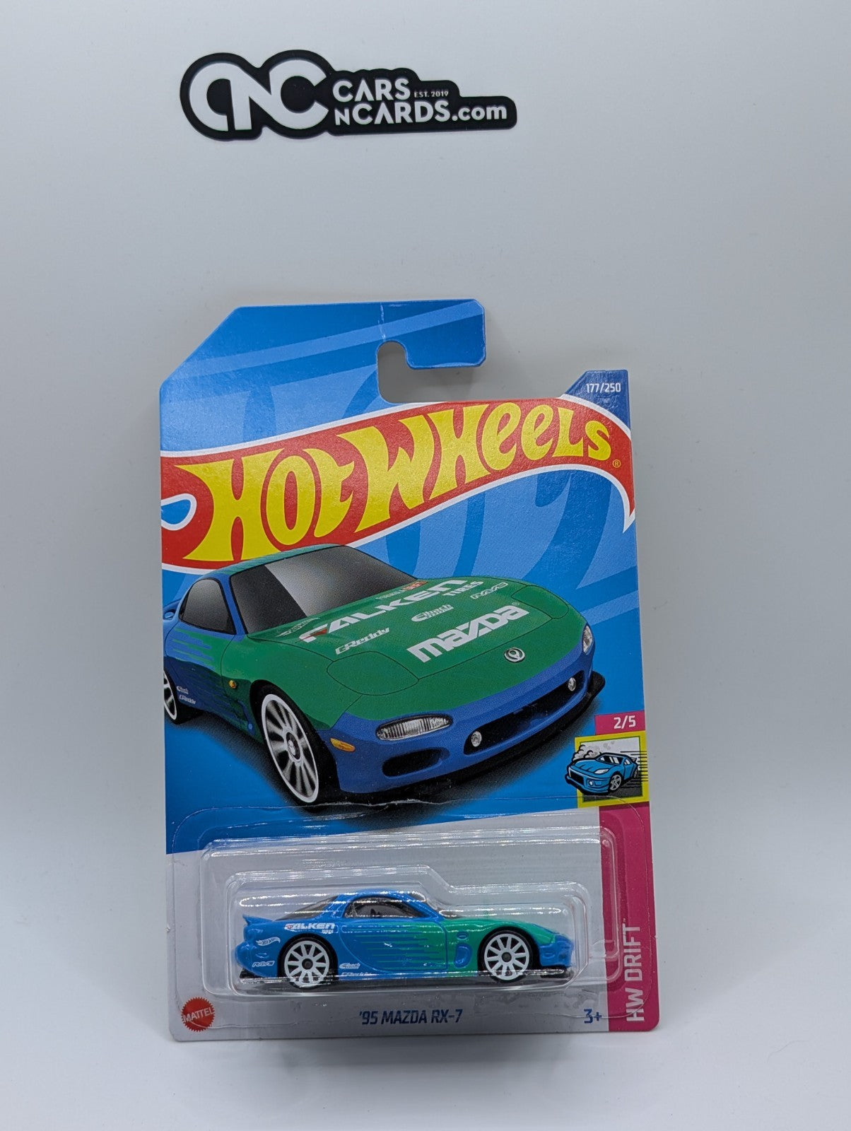 2022 Hot Wheels HW Drift 2/5 '95 Mazda RX-7 Falken 177/250 (Hook Crease)