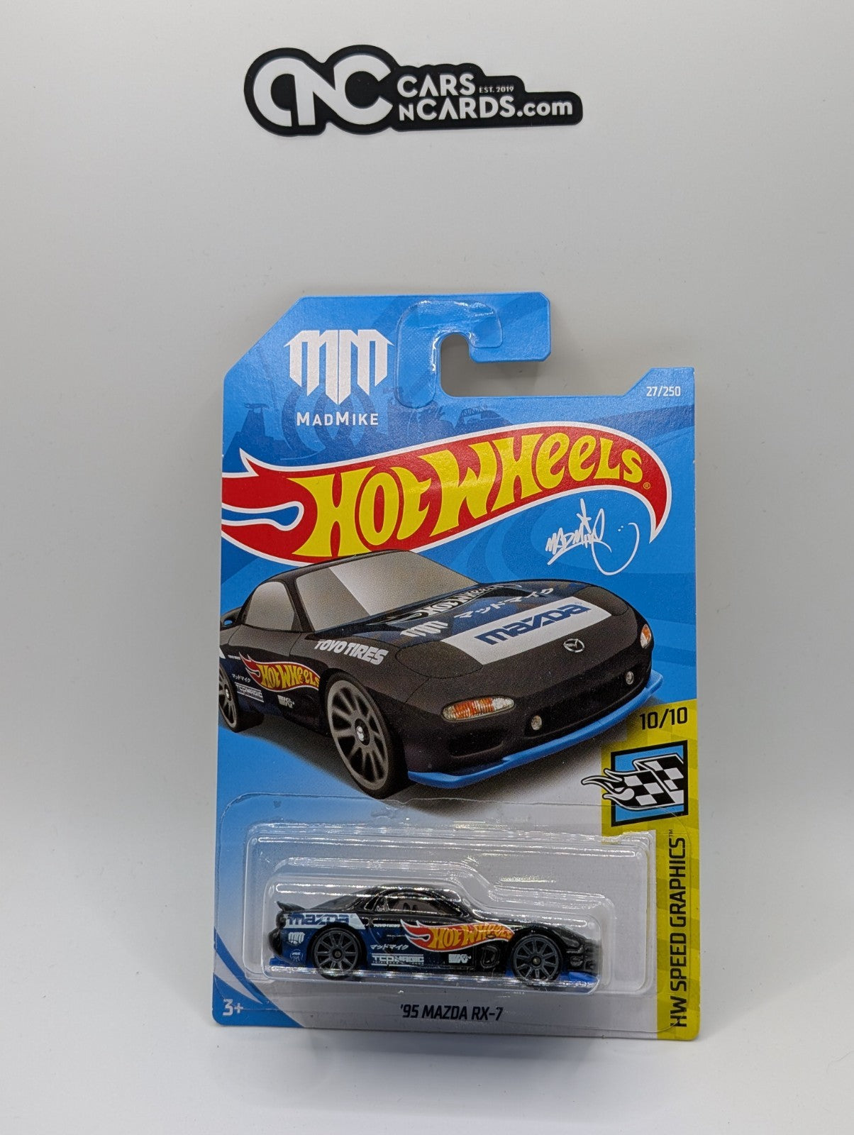 2019 Hot Wheels HW Speed Graphics 10/10 '95 Mazda RX-7 Black 27/250 Mad Mike