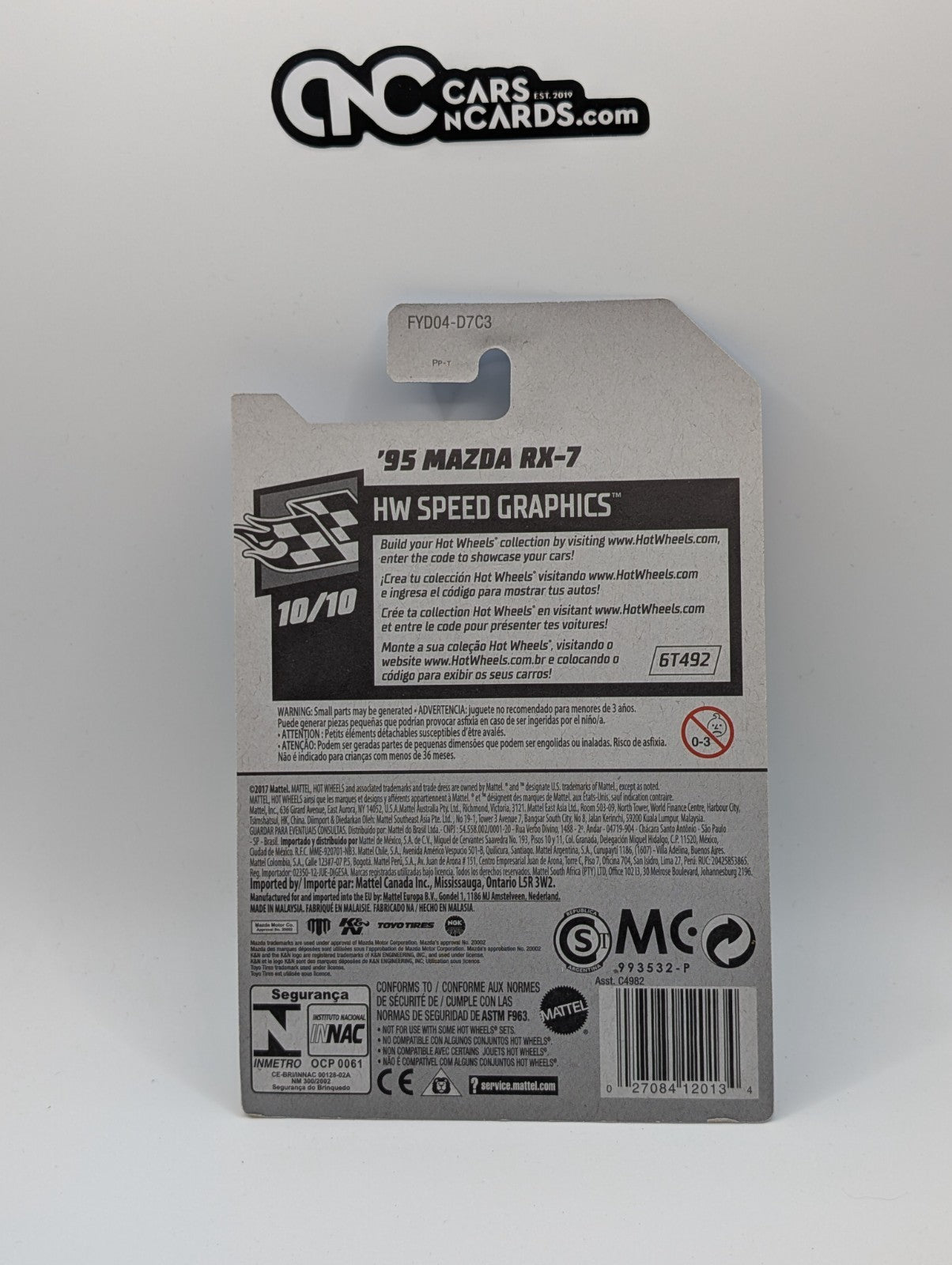 2019 Hot Wheels HW Speed Graphics 10/10 '95 Mazda RX-7 Black 27/250 Mad Mike