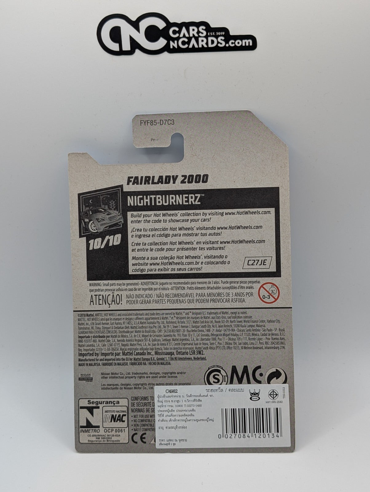 2019 Hot Wheels Nightburnerz 10/10 Fairlady 2000 Red 156/250