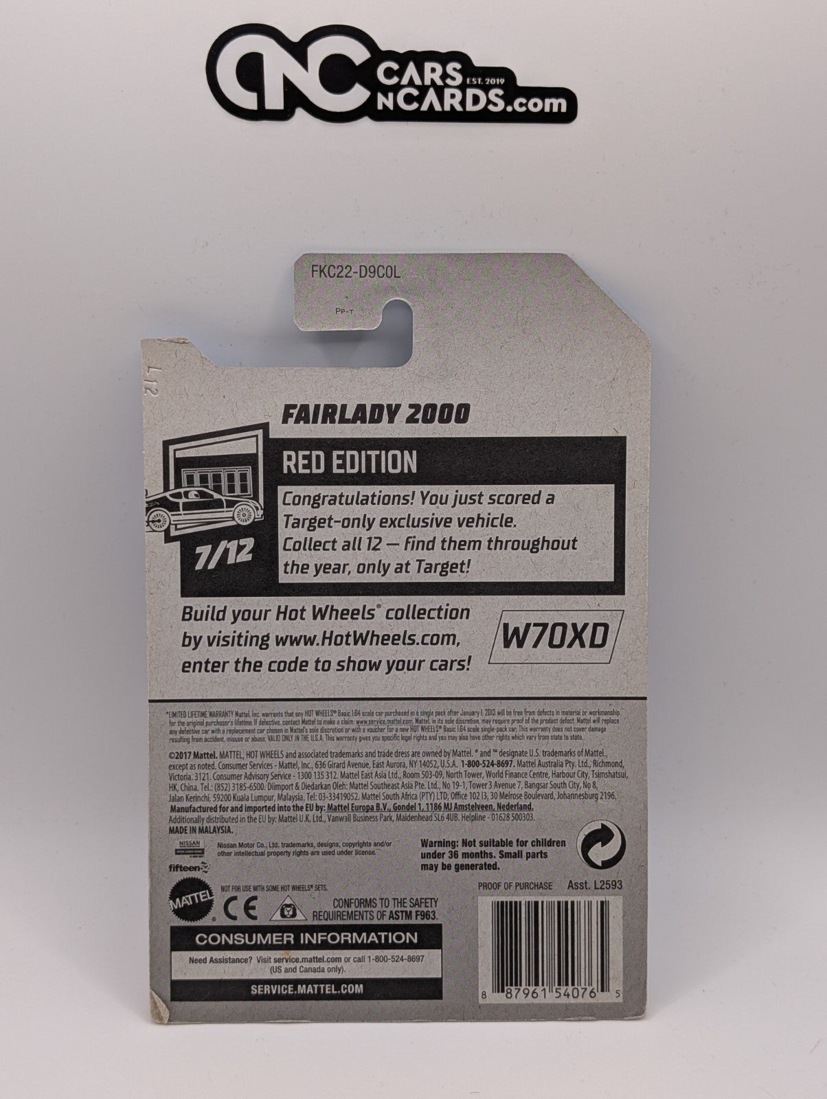 2018 Hot Wheels Red Edition 7/12 Fairlady 2000 Target Exclusive