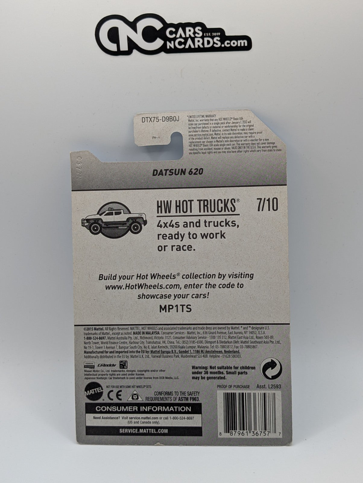 2017 Hot Wheels HW Hot Trucks 7/10 Datsun 620 White 181/365