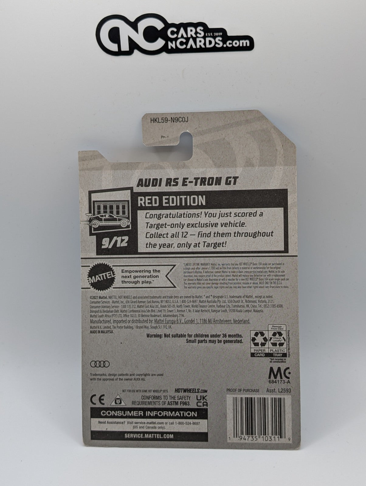 2023 Hot Wheels Red Edition 9/12 Audi RS e-tron GT 109/250 Target Exclusive