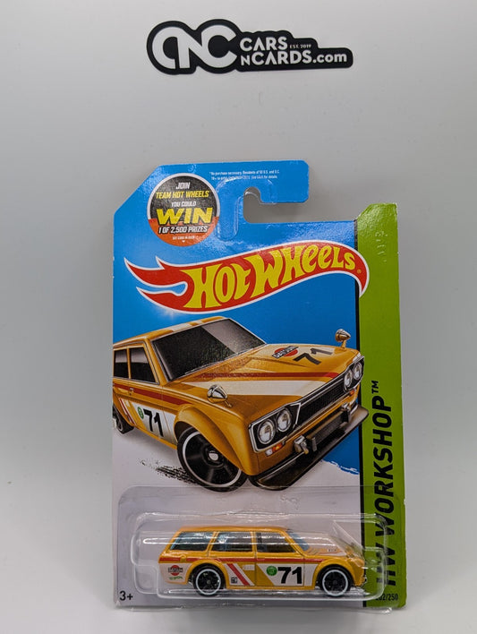 2015 Hot Wheels '71 Datsun Bluebird 510 Wagon Yellow 202/250 (Soft Corners)