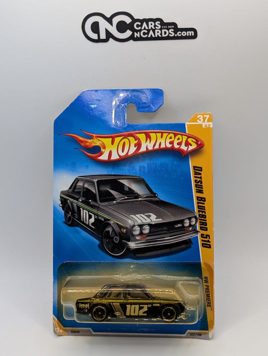 2009 Hot Wheels HW Premiere 37/42 Datsun Bluebird 510 Black (Card Damage) 37/190