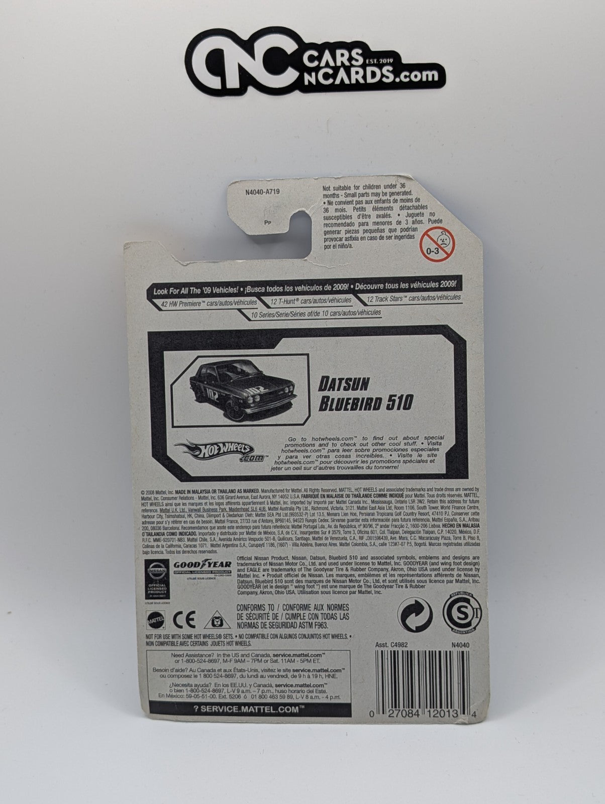 2009 Hot Wheels HW Premiere 37/42 Datsun Bluebird 510 Black (Card Damage) 37/190