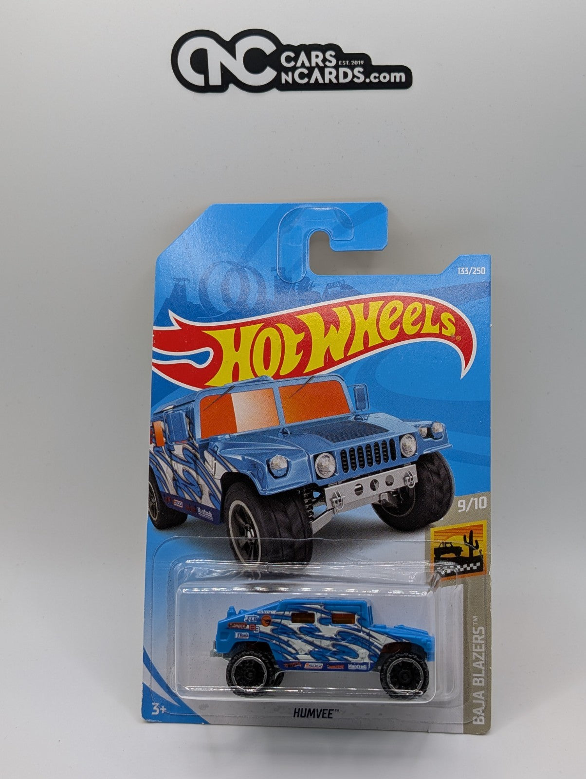 2019 Hot Wheels Baja Blazers 9/10 Humvee Treasure Hunt Blue 133/250 TH
