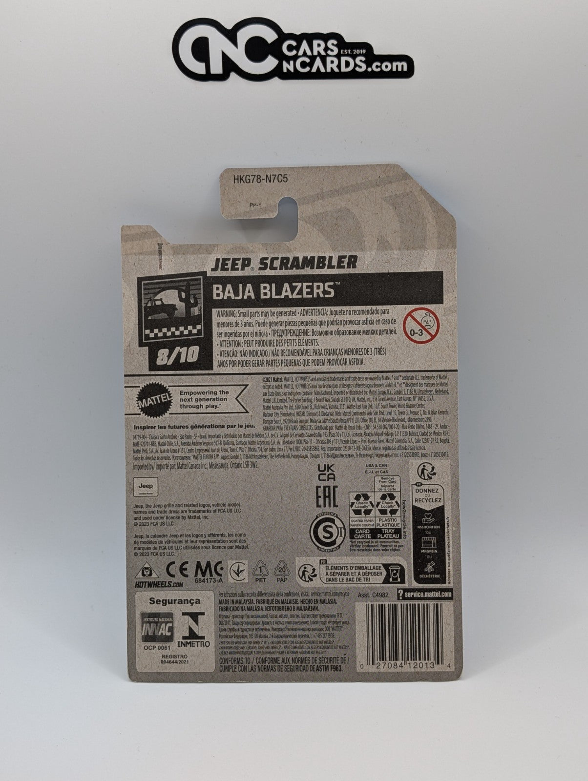 2023 Hot Wheels Baja Blazers 8/10 Jeep Scrambler Silver 233/250