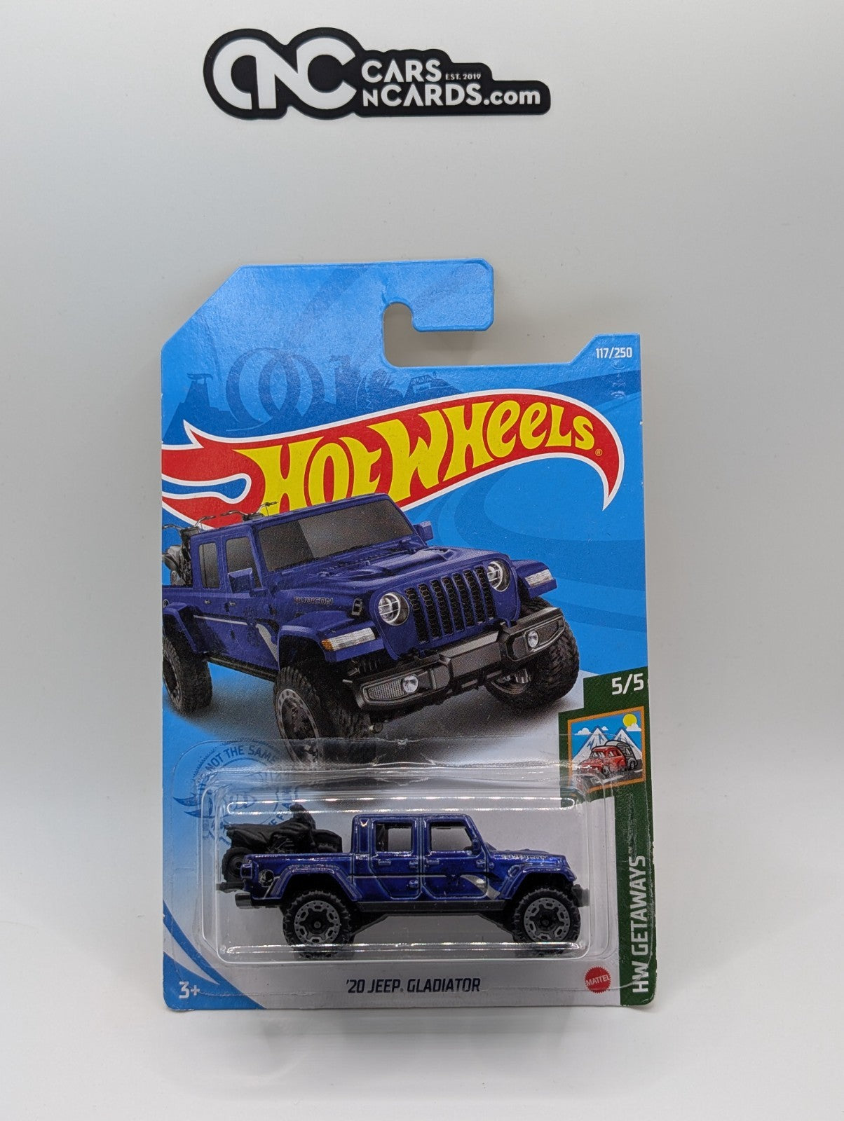 2021 Hot Wheels HW Getaways 5/5 '20 Jeep Gladiator Blue 117/250 (Soft Corners)