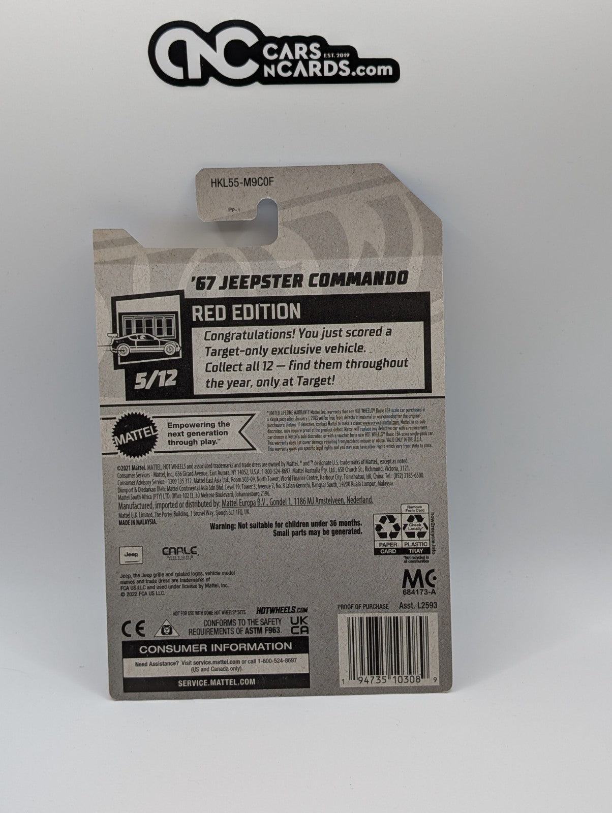 2023 Hot Wheels Red Edition 5/12 '67 Jeepster Commando 94/250 Target Exclusive