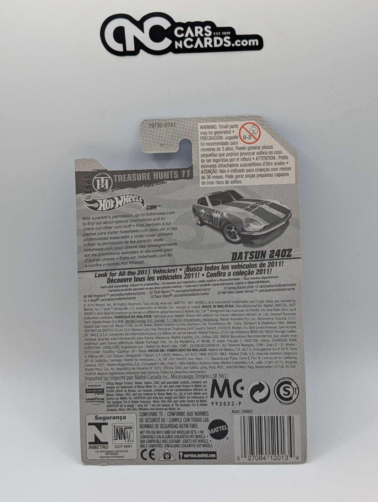 2011 Hot Wheels Treasure Hunts 12/15 Datsun 240z Treasure Hunt W/ Protector