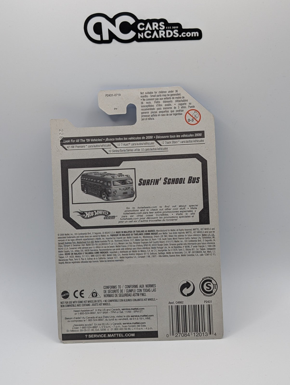 2002 Hot Wheels Spares 'N Strikes 1/4 Surfin' School Bus Silver 59/240