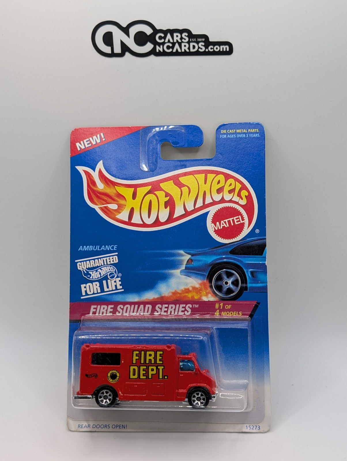 1996 Hot Wheels Fire Squad 1/4 Fire Dept. Ambulance #15273 (Soft Corners)