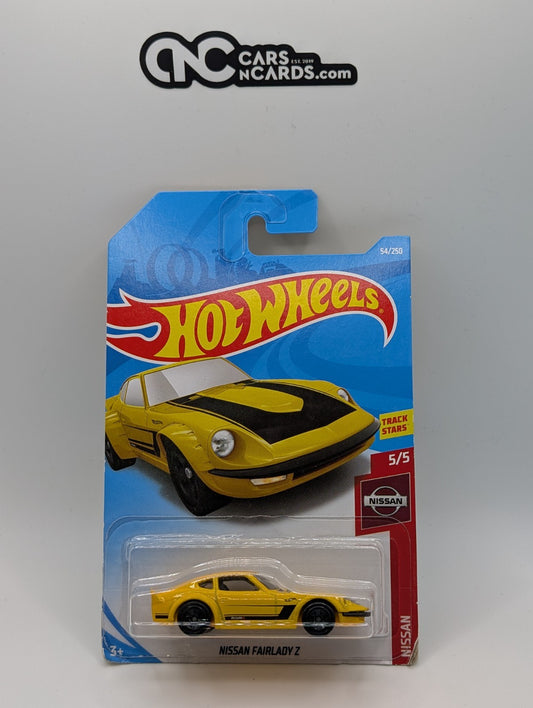 2019 Hot Wheels Nissan 5/5 Nissan Fairlady Z Yellow 54/250 (Soft Corners)