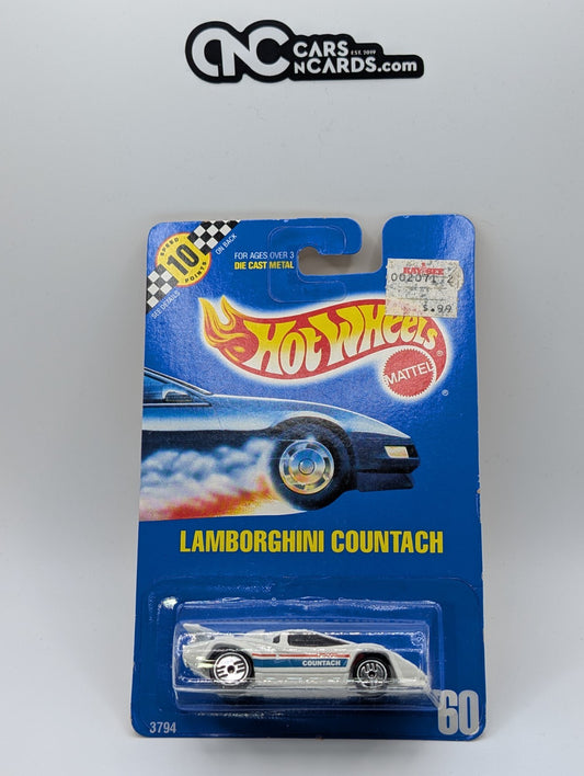 1989 Hot Wheels Lamborghini Countach White 3794 Collector #60