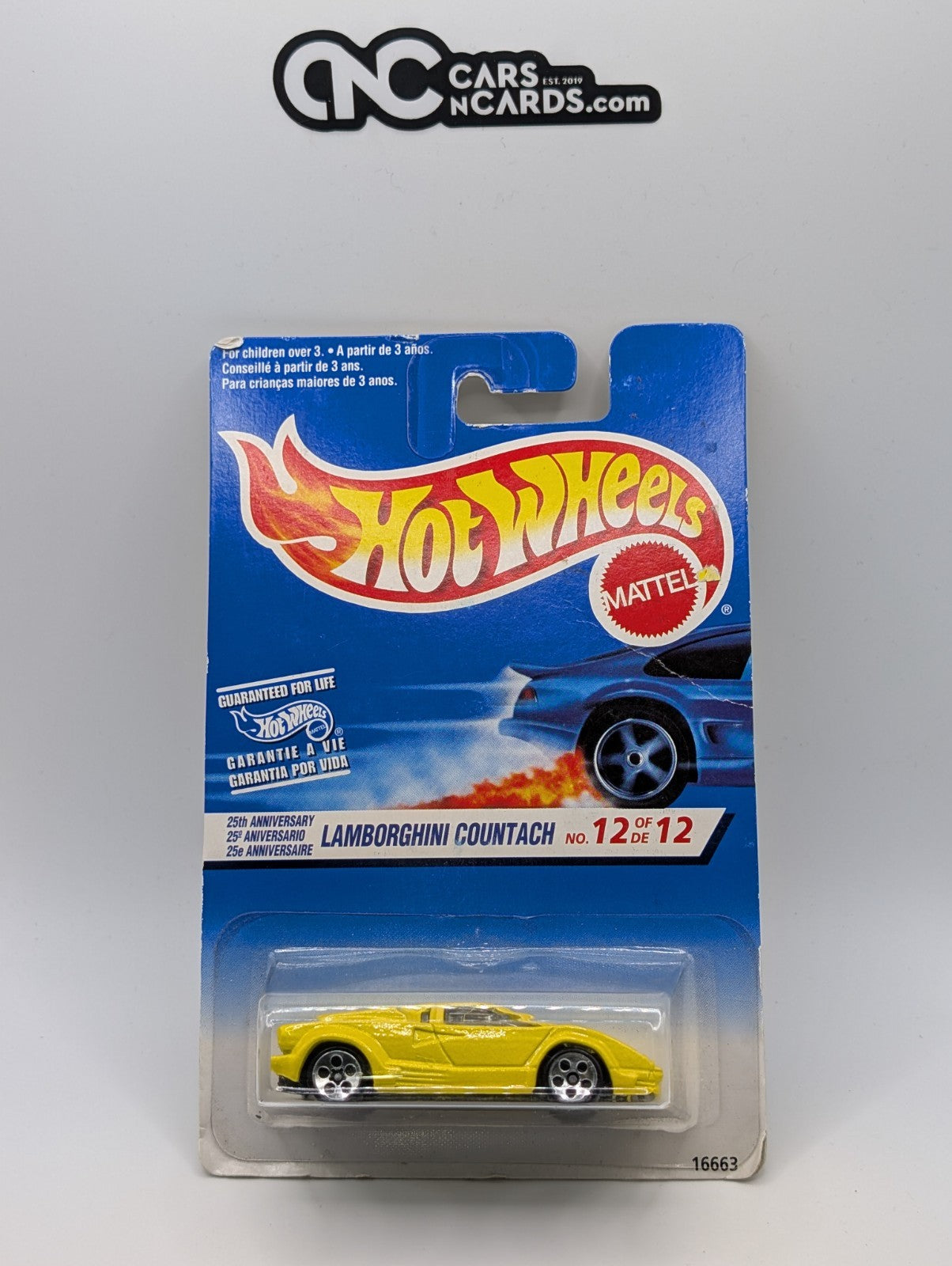 1997 Hot Wheels First Editions 12/12 Lamborghini Countach Yellow (Creased)