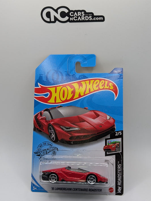 2020 Hot Wheels HW Roadsters 2/5 '16 Lamborghini Centenario Roadster Red 170/250