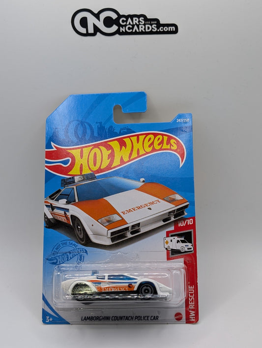 2019 Hot Wheels Lamborghini Countach Police Car Treasure Hunt 247/250 TH