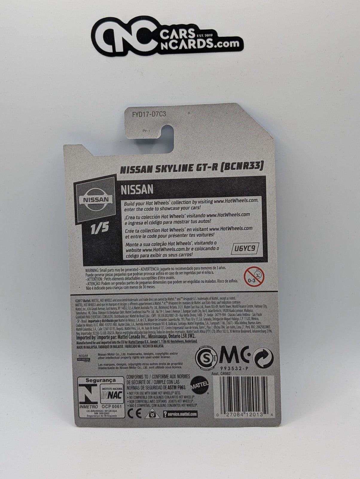 2019 Hot Wheels Nissan 1/5 Nissan Skyline GT-R (BCNR33) Red 6/250