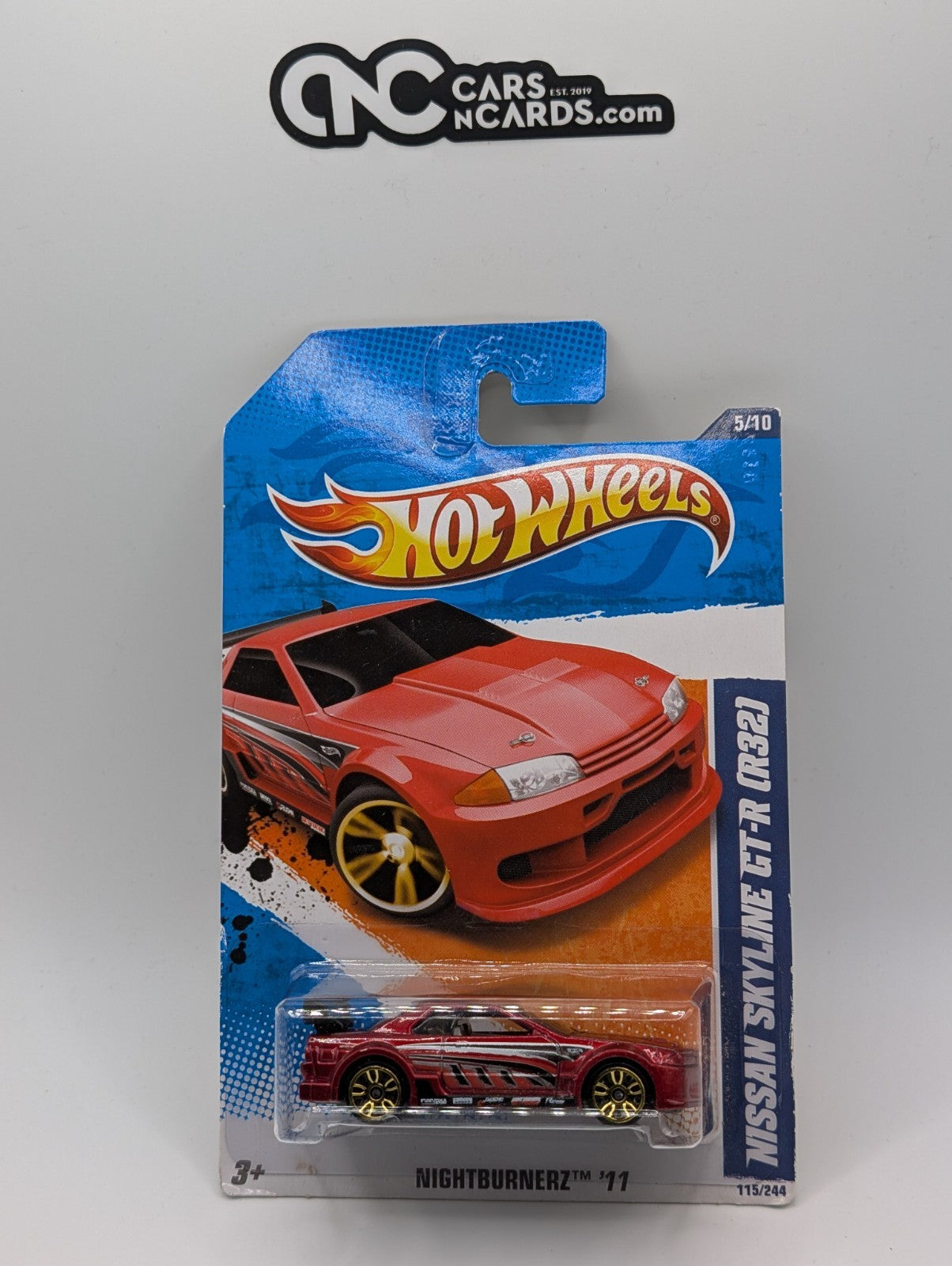 2011 Hot Wheels Nightburnerz 5/10 Nissan Skyline GT-R (R32) Red 115/244