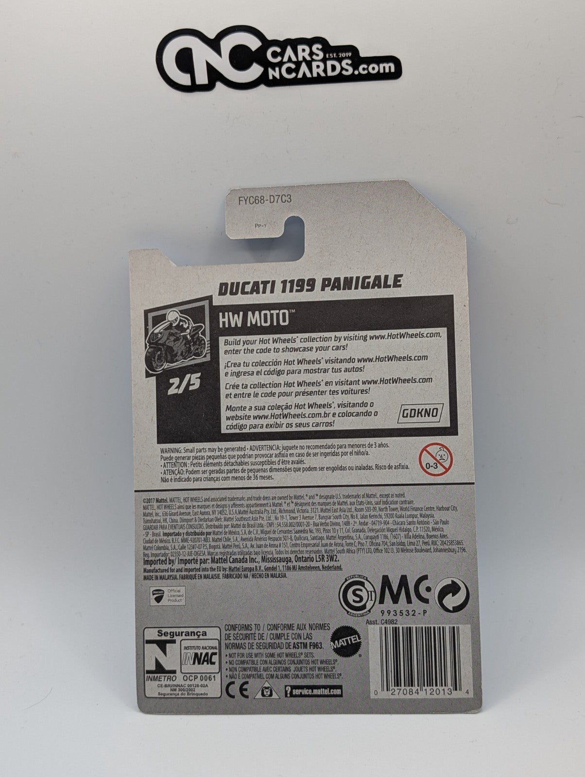 2019 Hot Wheels HW Moto 2/5 Ducati 1199 Panigale Blue 58/250