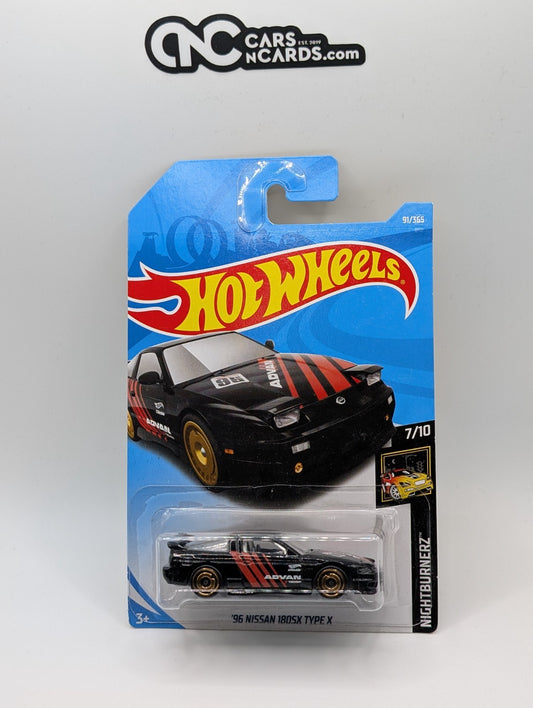 2018 Hot Wheels Nightburnerz 7/10 '96 Nissan 180SX Type X Black 91/365