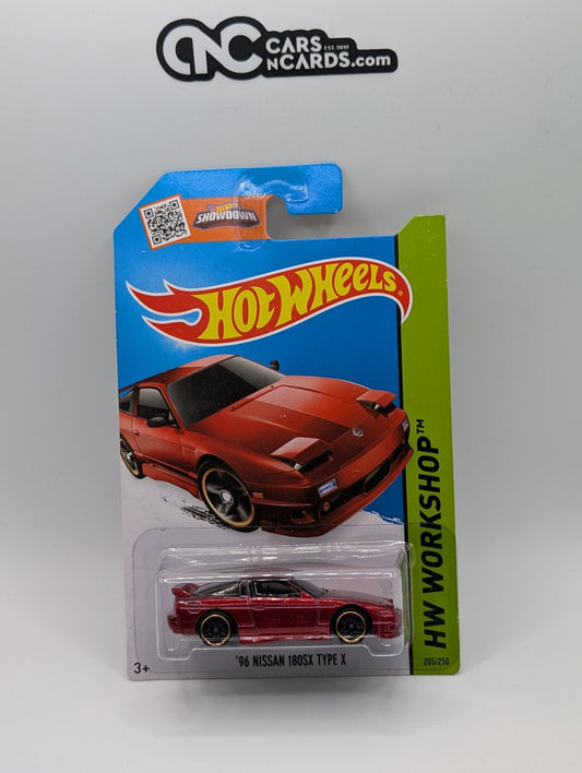 2015 Hot Wheels HW Workshop '96 Nissan 180SX Type X Red 205/250 (Card Crease)