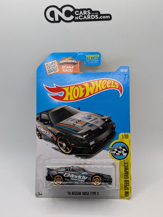 2016 Hot Wheels 1/10 '96 Nissan 180SX Type X Black 176/250 (Soft Corners)