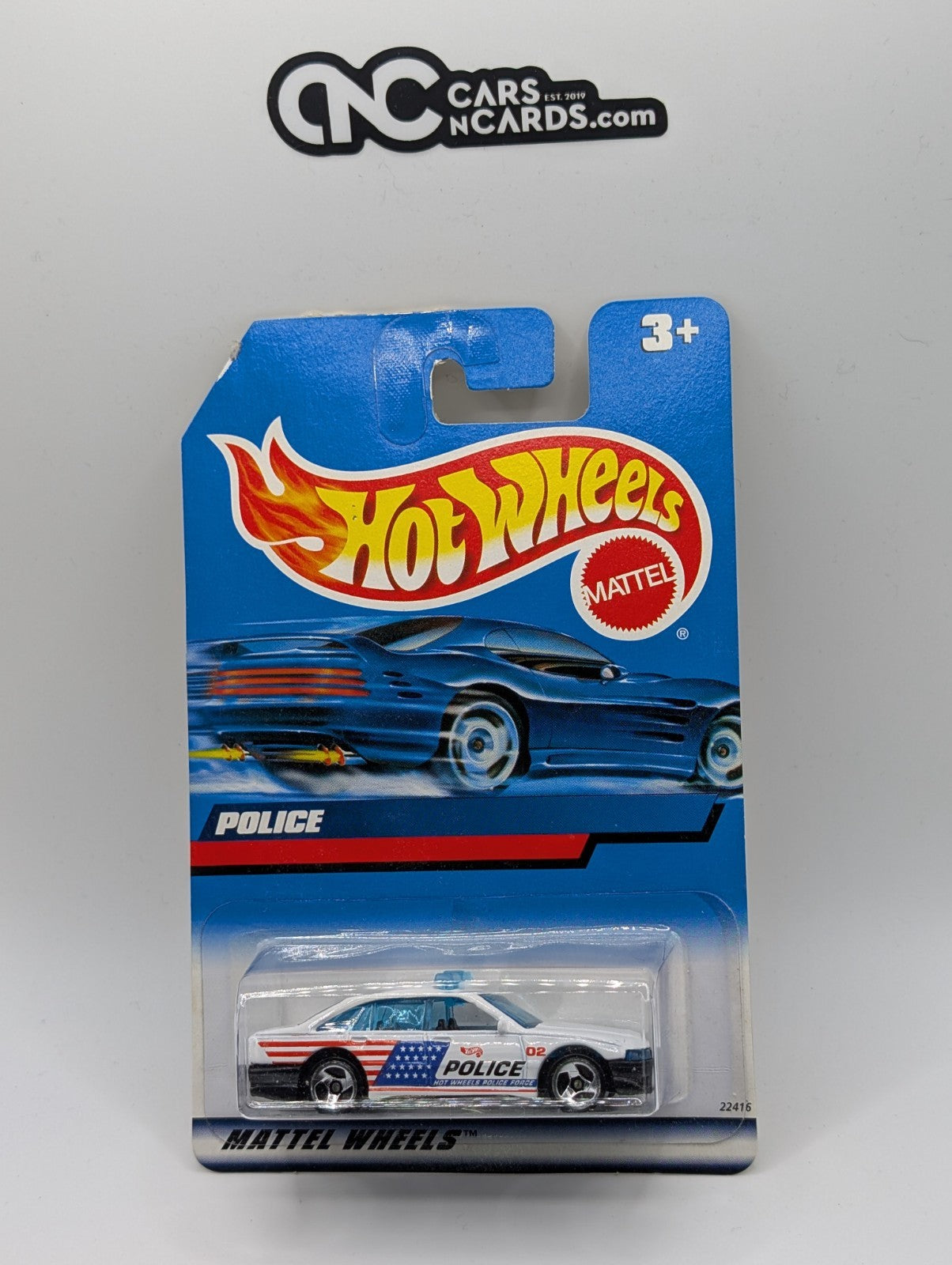 1999 Hot Wheels Police Car White 22416 Collector #1046