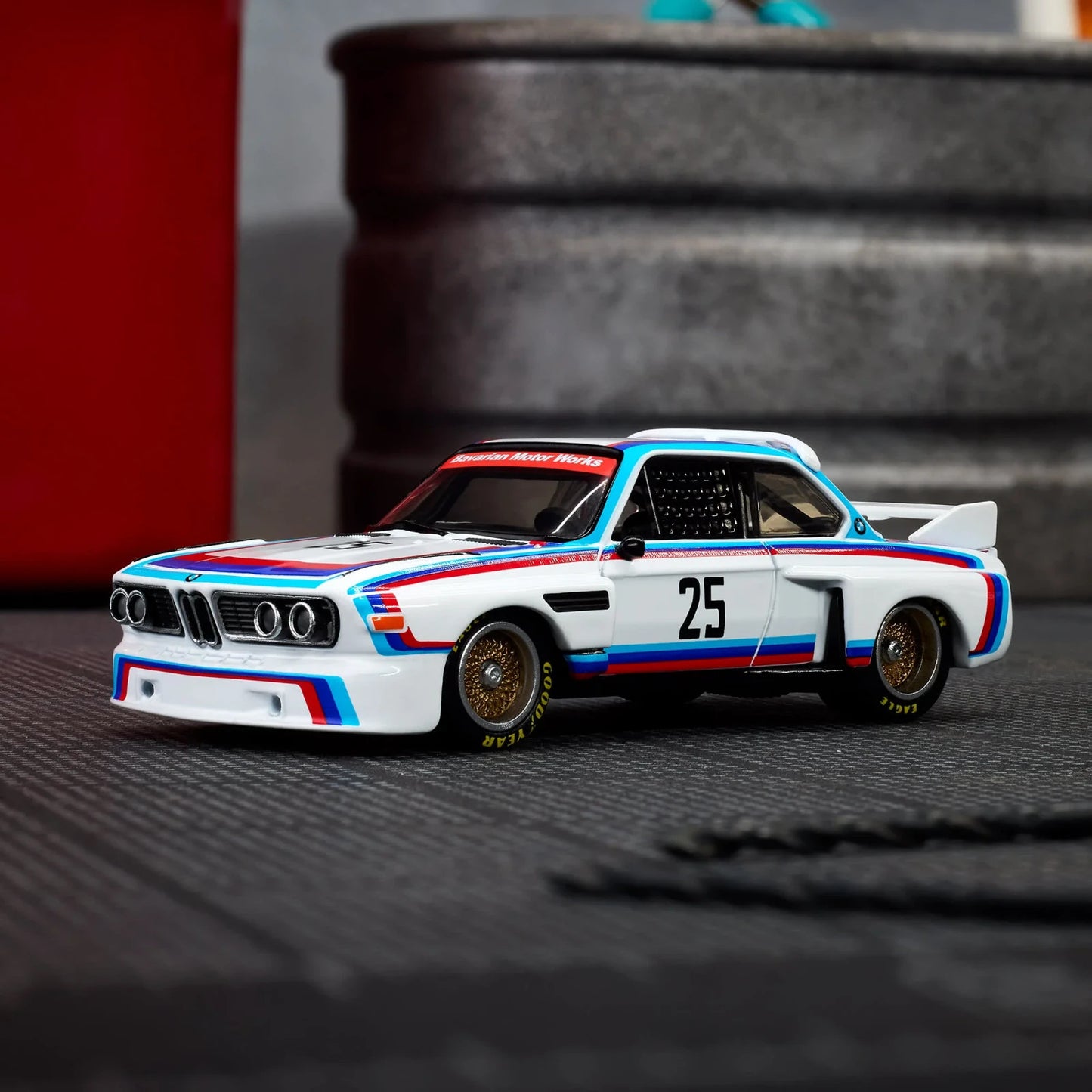 2025 Hot Wheels Elite 64 1975 BMW 3.0 CSL Race Car With Protector
