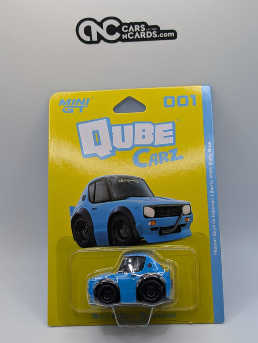 Mini GT Qube Carz 001 Nissan Skyline Kenmeri Liberty Walk Baby Blue 1:64
