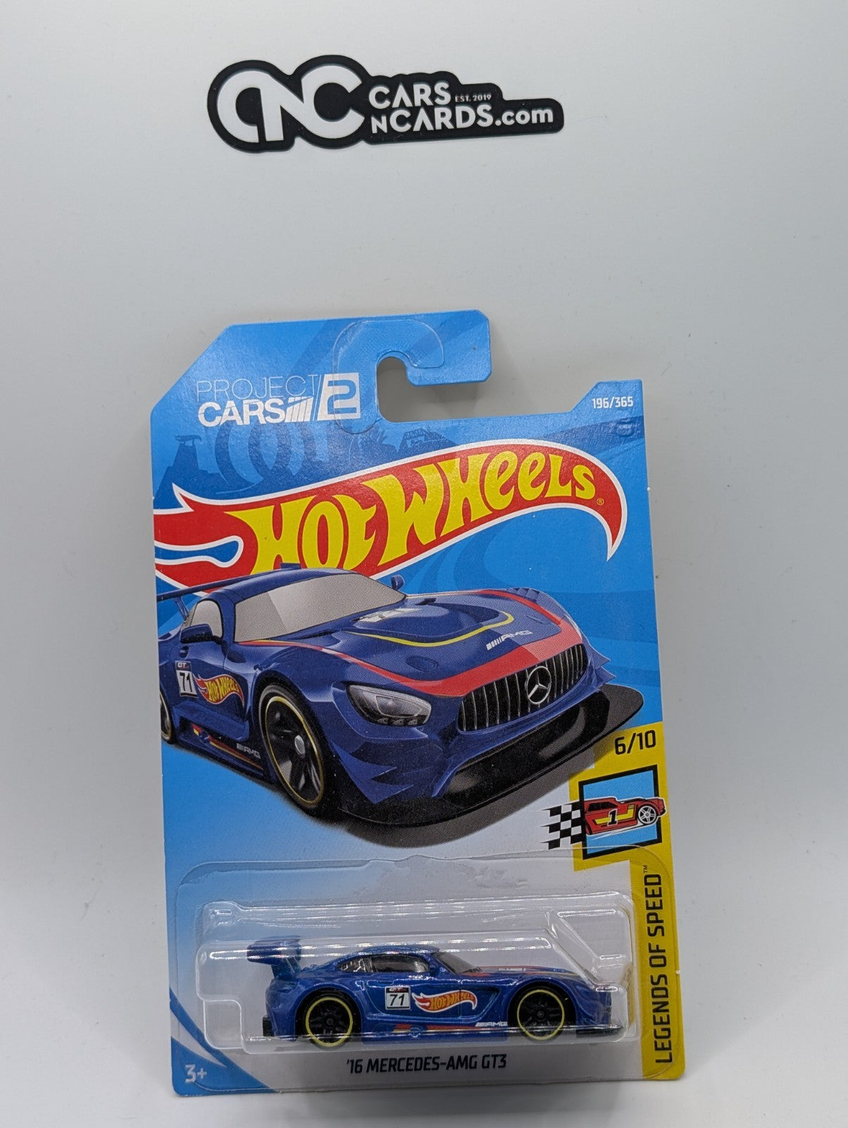 2018 Hot Wheels Legends of Speed 6/10 Mercedes-AMG GT3 196/365 (Hook Crease)