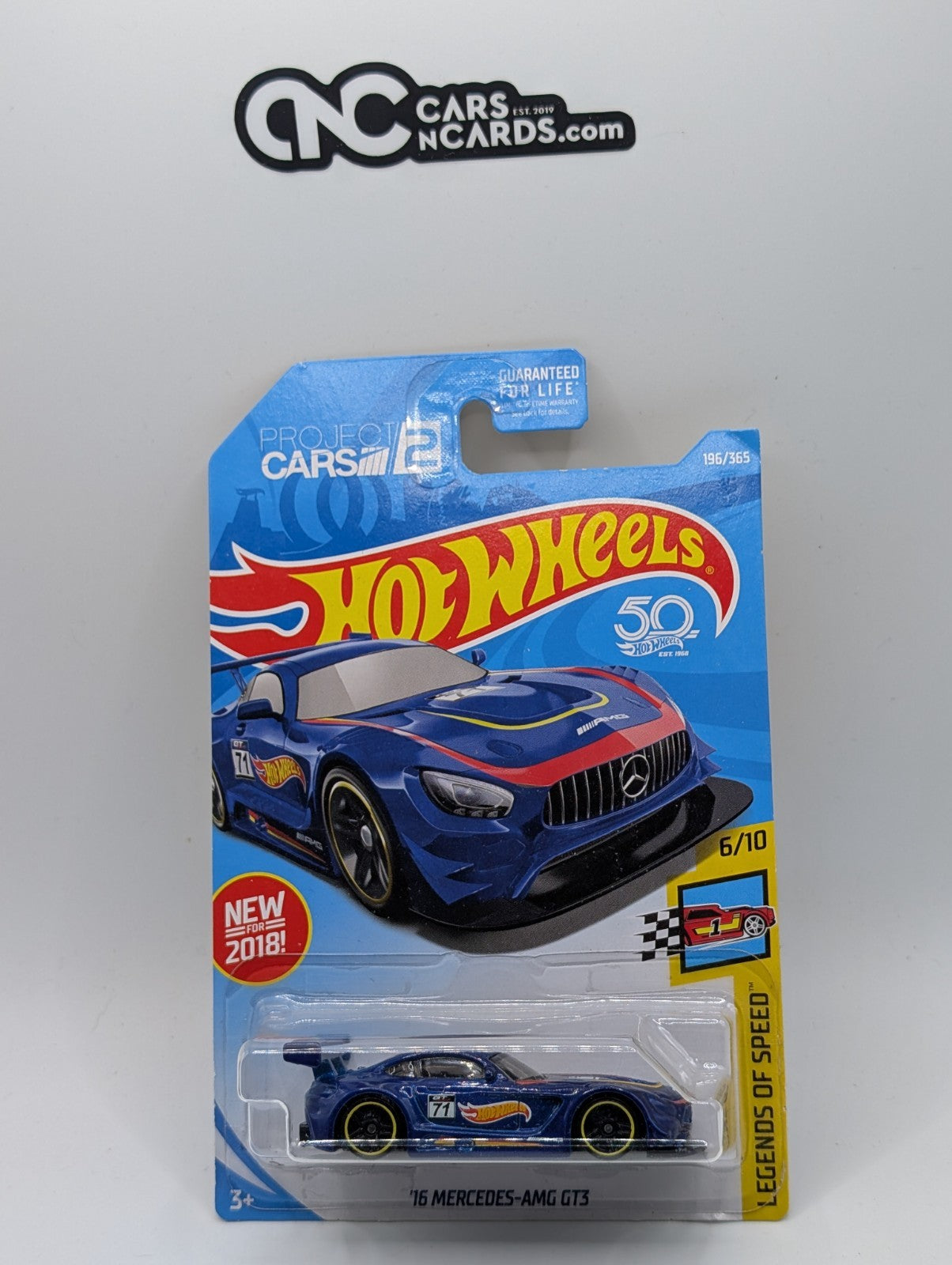 2018 Hot Wheels Legends of Speed 6/10 Mercedes-AMG GT3 196/365 (Card Crease)