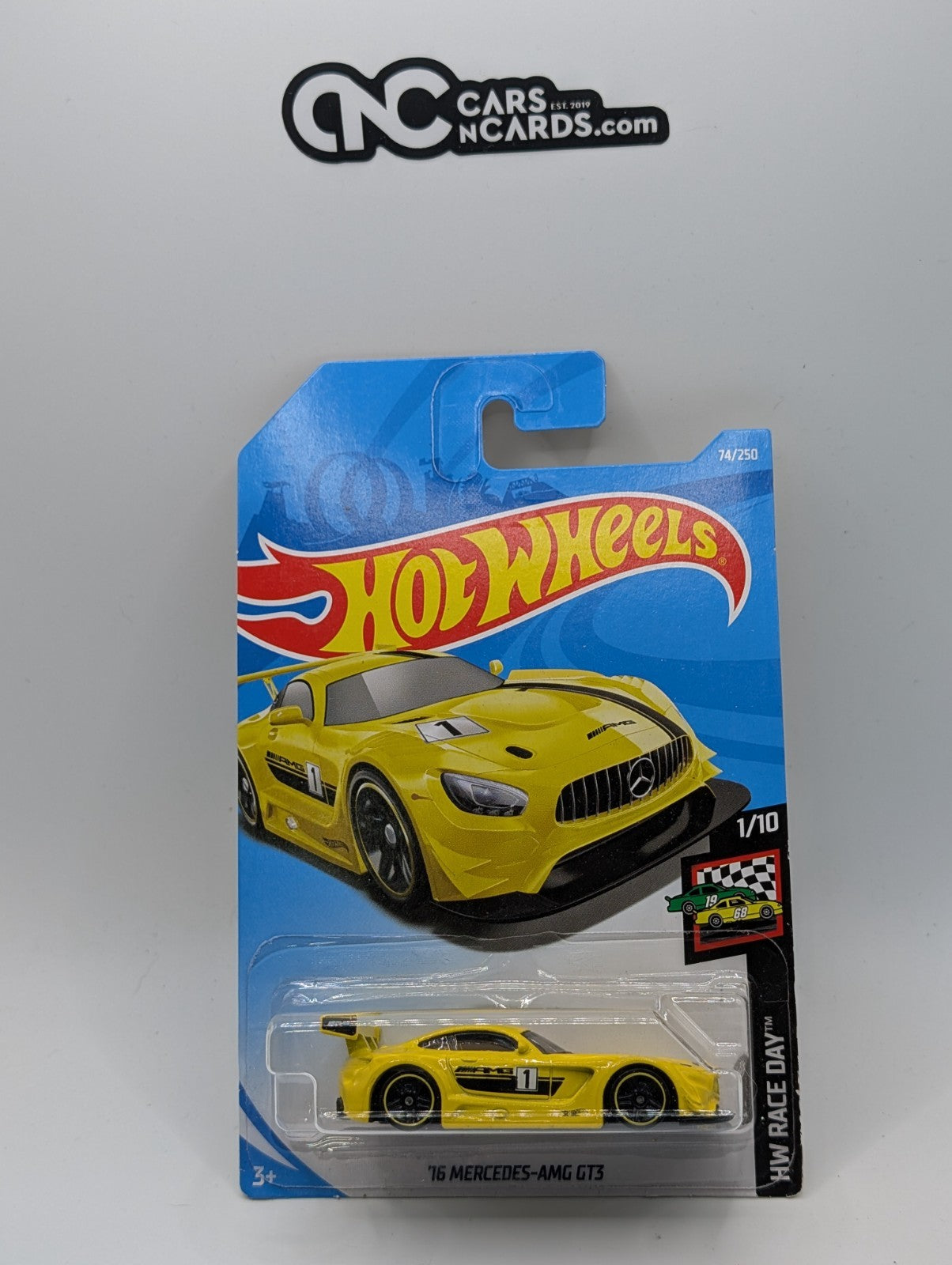 2019 Hot Wheels HW Race Day 1/10 Mercedes-AMG GT3 Yellow 74/250