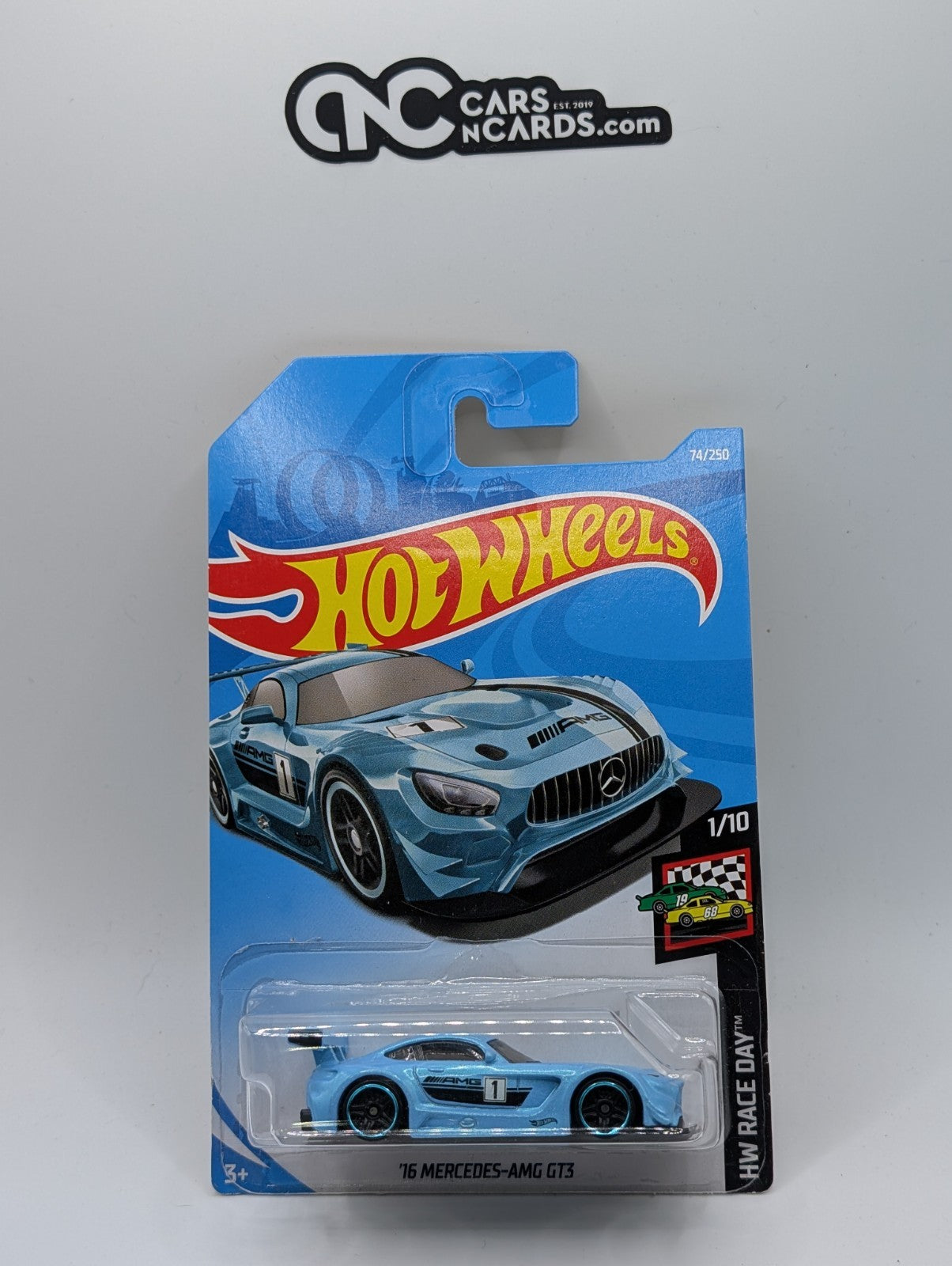 2019 Hot Wheels HW Race Day 1/10 Mercedes-AMG GT3 Blue 74/250