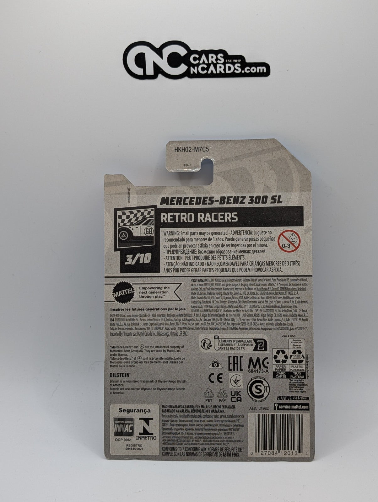 2023 Hot Wheels Retro Racers 3/10 Mercedes-Benz 300 SL Red 27/250 (Card Damage)