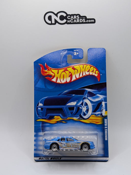 2001 Hot Wheels Mercedes C-Class Blue Collector #171 (Soft Corner)