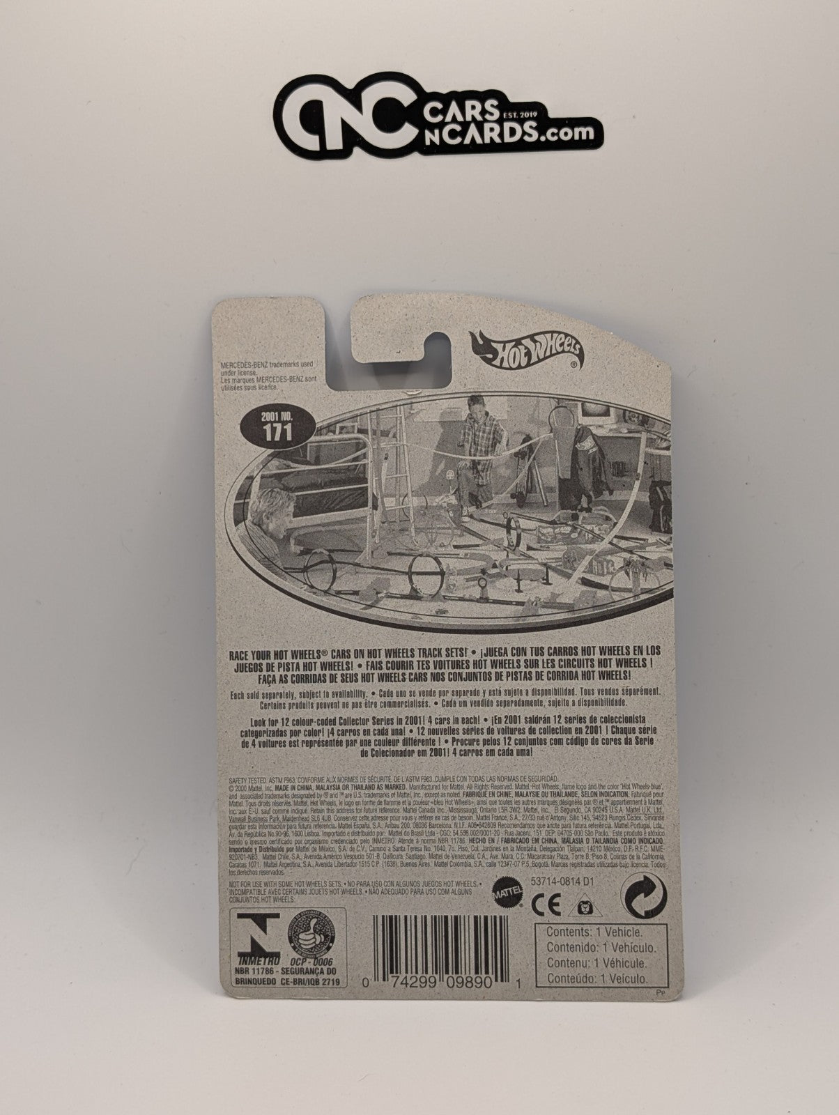 2001 Hot Wheels Mercedes C-Class Blue Collector #171