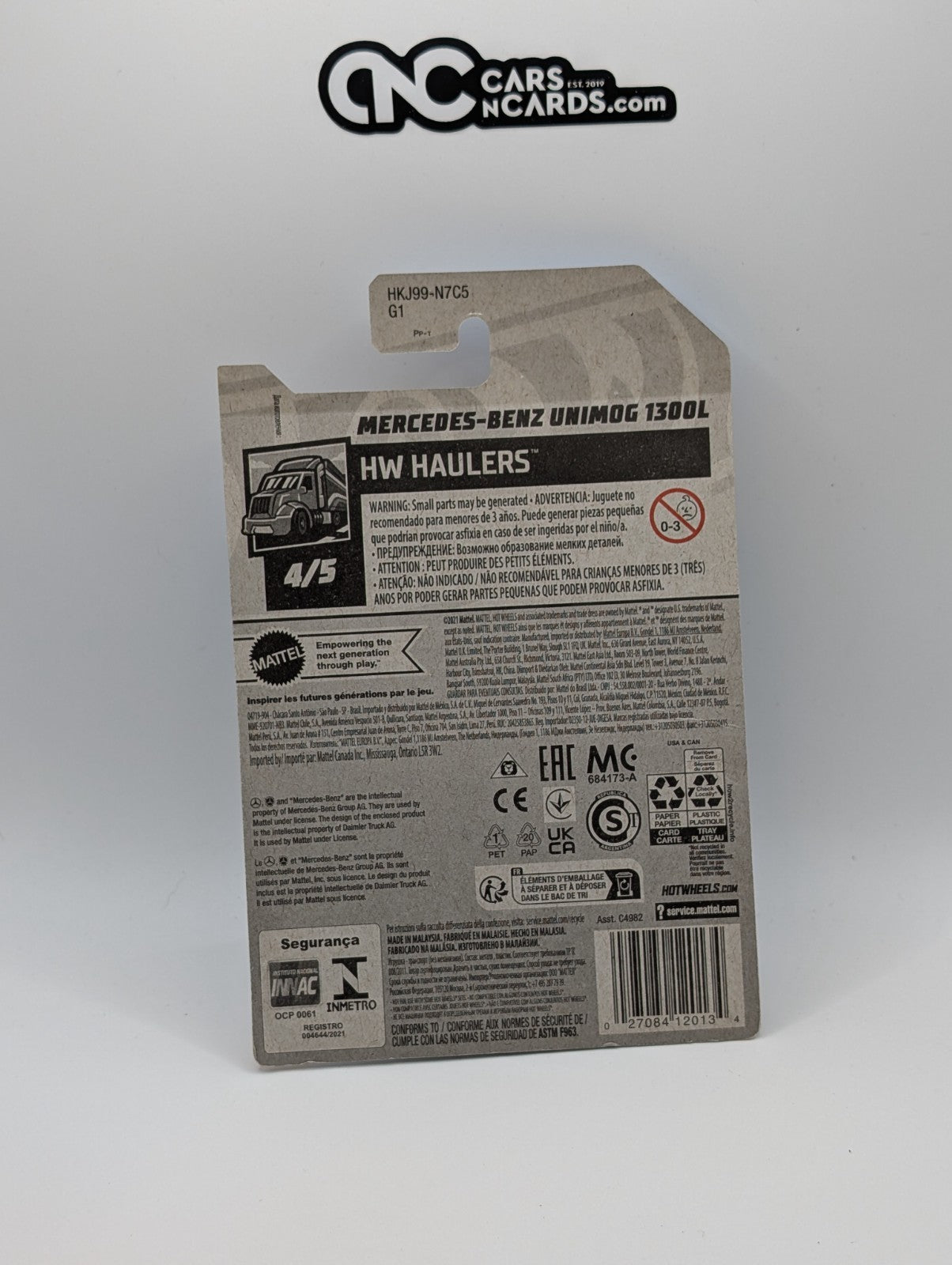 2023 Hot Wheels HW Haulers 4/5 Mercedes-Benz Unimog 1300L Blue 61/250