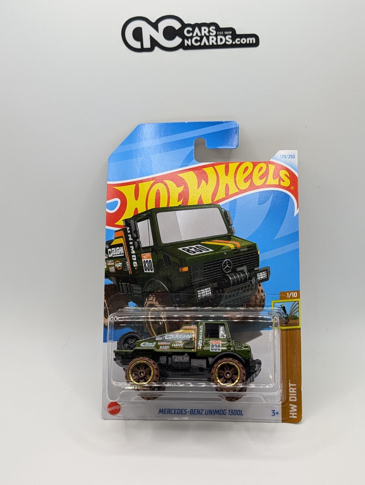 2024 Hot Wheels HW Dirt 1/10 Mercedes-Benz Unimog 1300L Green 178/250