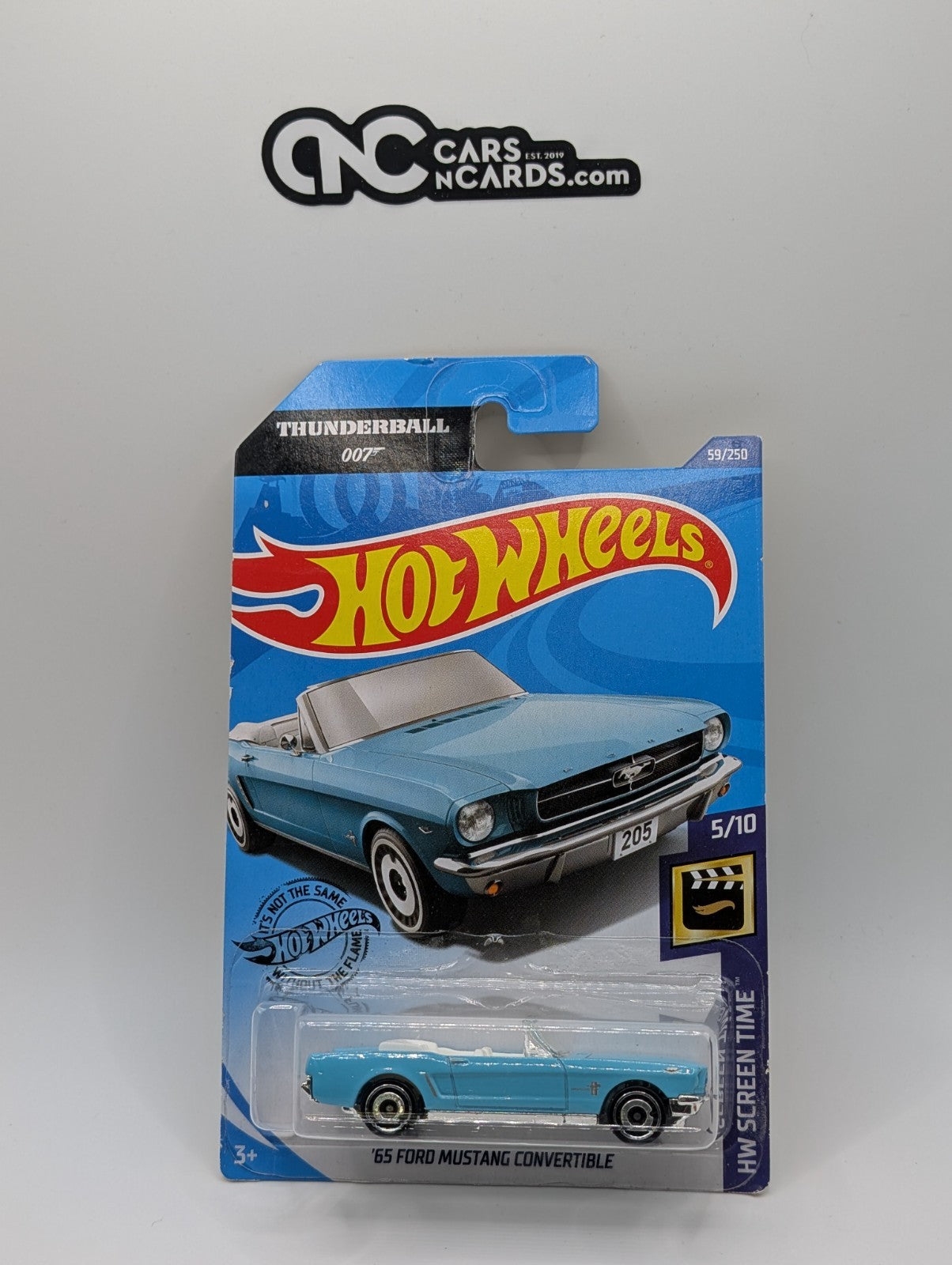 2020 Hot Wheels 007 '65 Ford Mustang Convertible 59/250 (Card Damage)