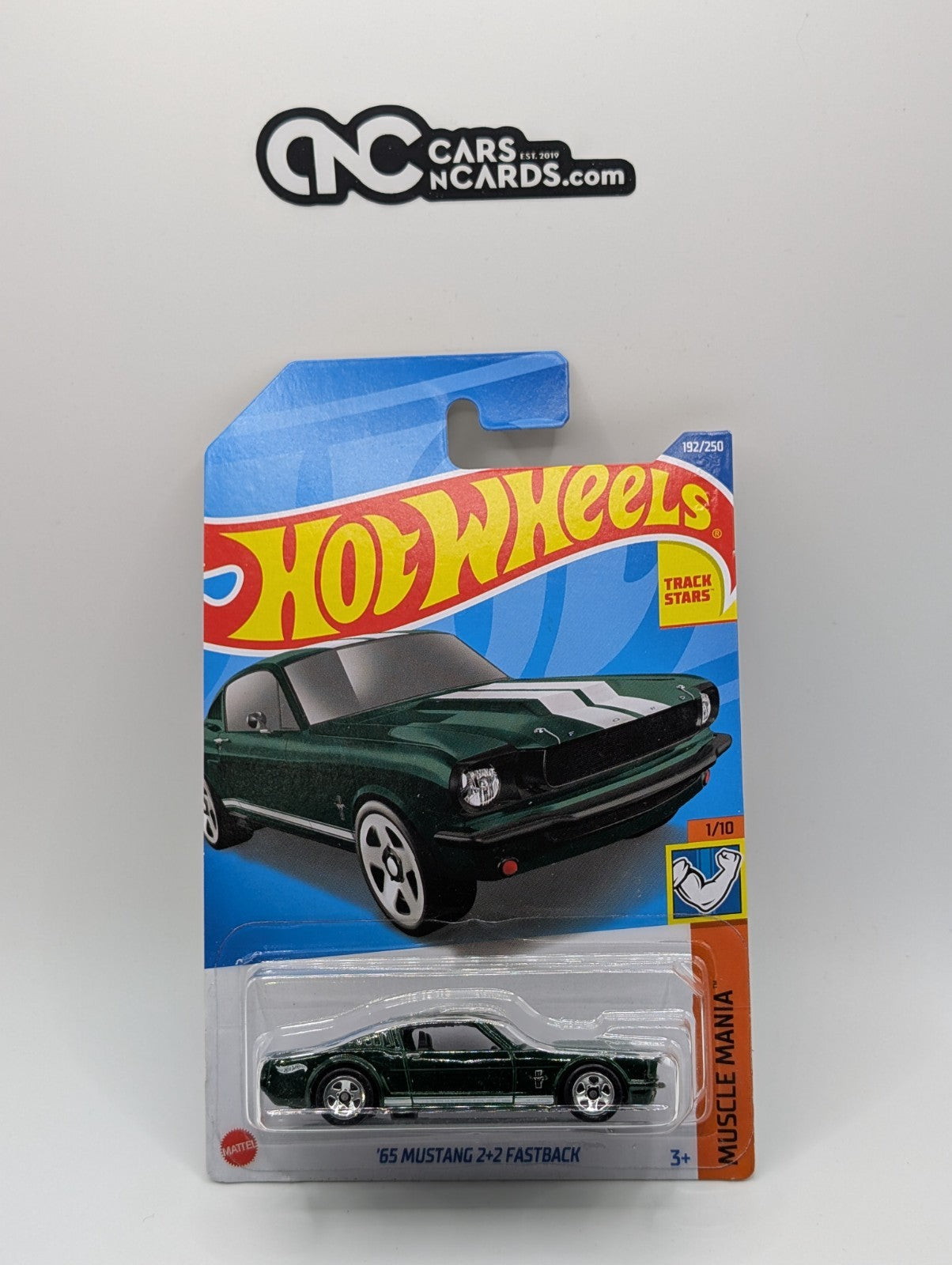 2022 Hot Wheels Muscle Mania '65 Mustang 2+2 Fastback Green (Card Damage)